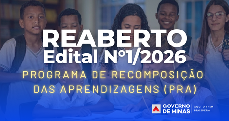 SRE Caratinga reabre as inscrições do Edital nº 01/2026 que visa a seleção de profissionais para atuar no Programa de Recomposição das Aprendizagens em 2026