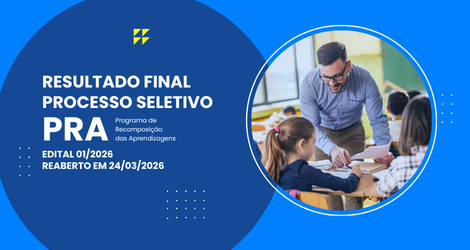 SRE Caratinga divulga resultado final do Processo Seletivo Interno do PRA – Edital Nº 01/2026 – Reaberto em 24/03/2026
